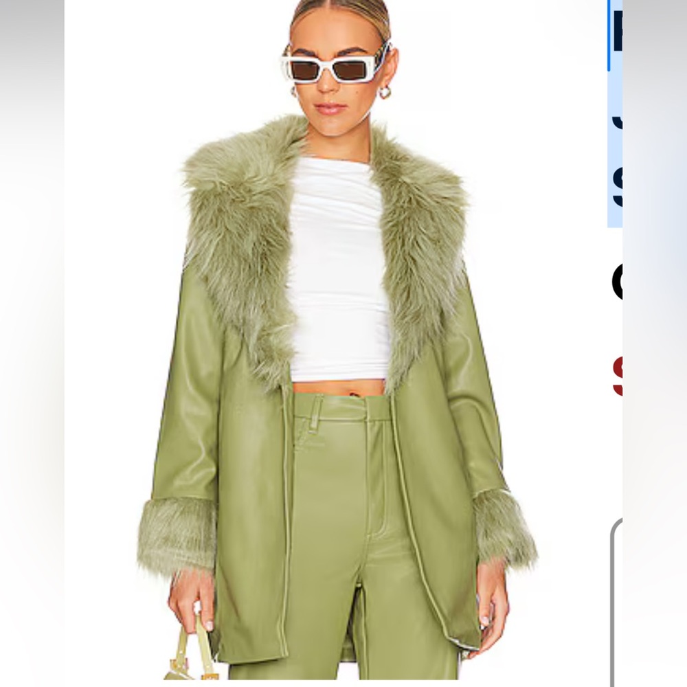 Show Me Your MuMu faux leather jacket in sage